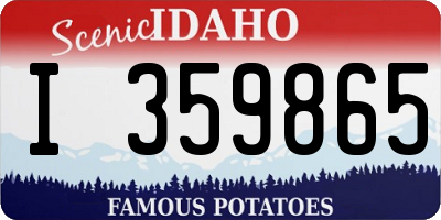 ID license plate I359865