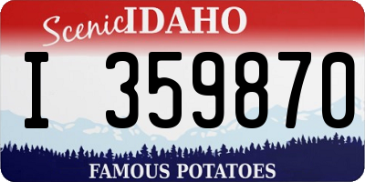 ID license plate I359870