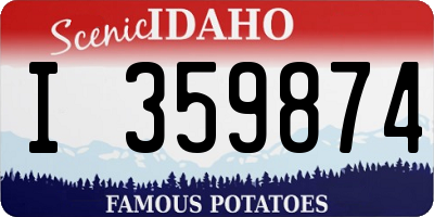 ID license plate I359874