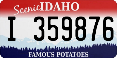 ID license plate I359876