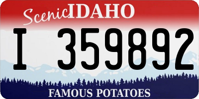 ID license plate I359892