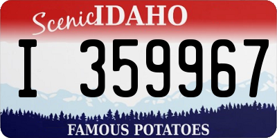 ID license plate I359967