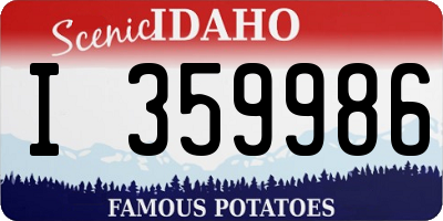 ID license plate I359986