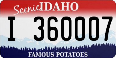 ID license plate I360007