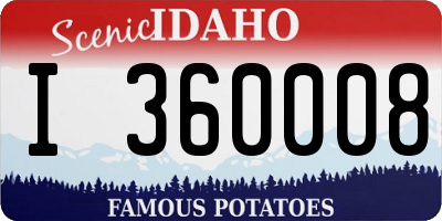 ID license plate I360008