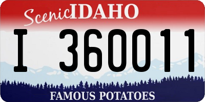 ID license plate I360011