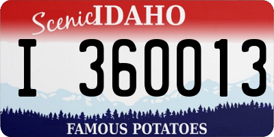 ID license plate I360013