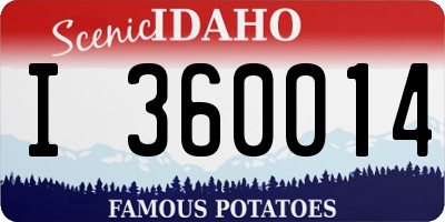 ID license plate I360014