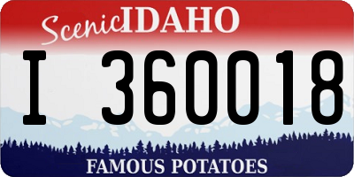 ID license plate I360018