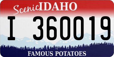 ID license plate I360019