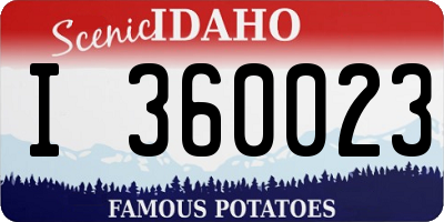 ID license plate I360023