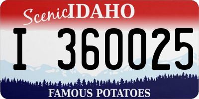 ID license plate I360025