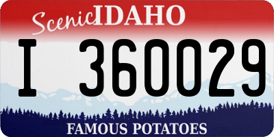 ID license plate I360029