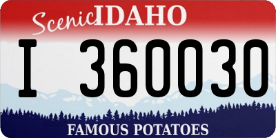 ID license plate I360030