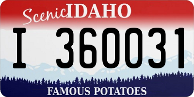 ID license plate I360031