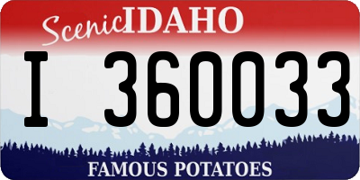 ID license plate I360033