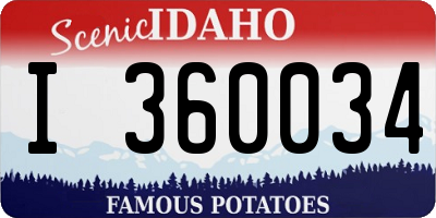 ID license plate I360034