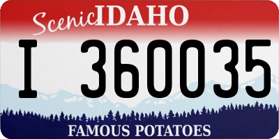 ID license plate I360035