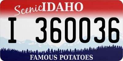 ID license plate I360036