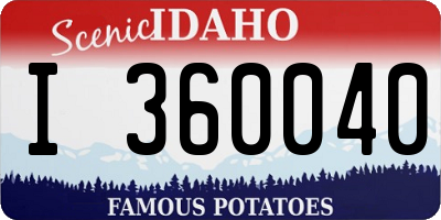 ID license plate I360040