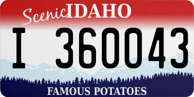 ID license plate I360043