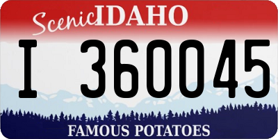 ID license plate I360045