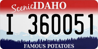 ID license plate I360051