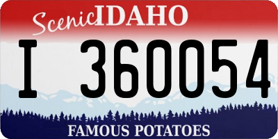 ID license plate I360054