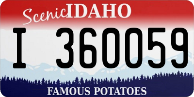ID license plate I360059