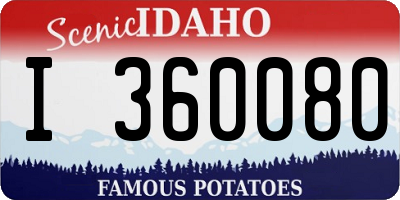 ID license plate I360080
