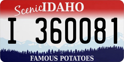 ID license plate I360081