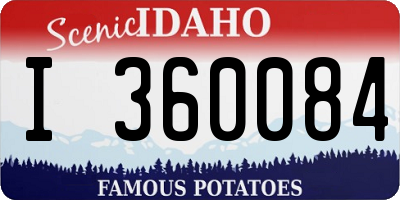 ID license plate I360084
