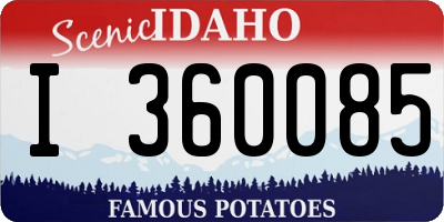 ID license plate I360085