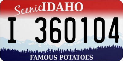 ID license plate I360104