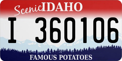 ID license plate I360106