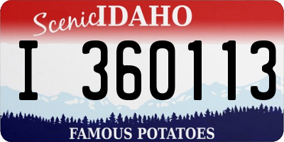 ID license plate I360113