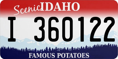 ID license plate I360122