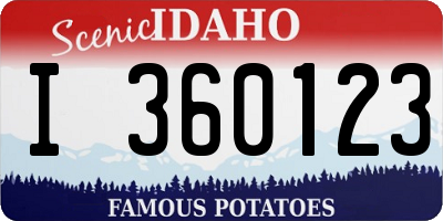 ID license plate I360123