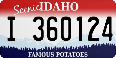 ID license plate I360124