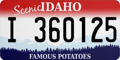 ID license plate I360125