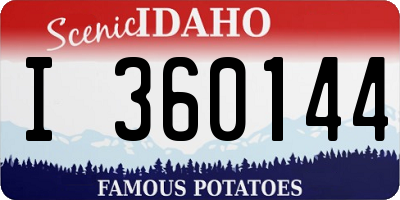 ID license plate I360144