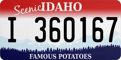 ID license plate I360167