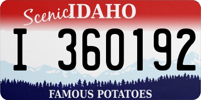 ID license plate I360192