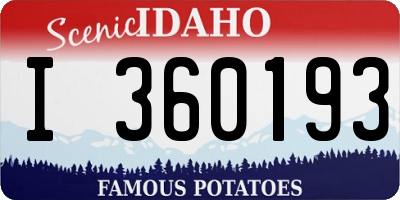 ID license plate I360193