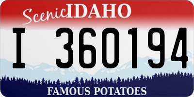 ID license plate I360194