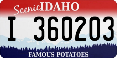 ID license plate I360203