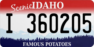 ID license plate I360205