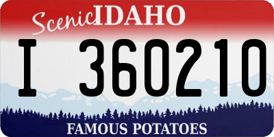 ID license plate I360210
