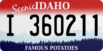 ID license plate I360211