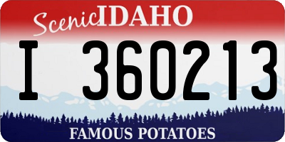 ID license plate I360213